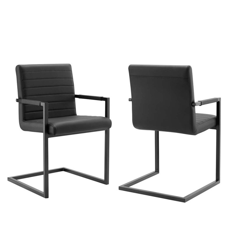 Modway - Savoy Vegan Leather Dining Chairs - (Set of 2) - EEI-4522-BLK