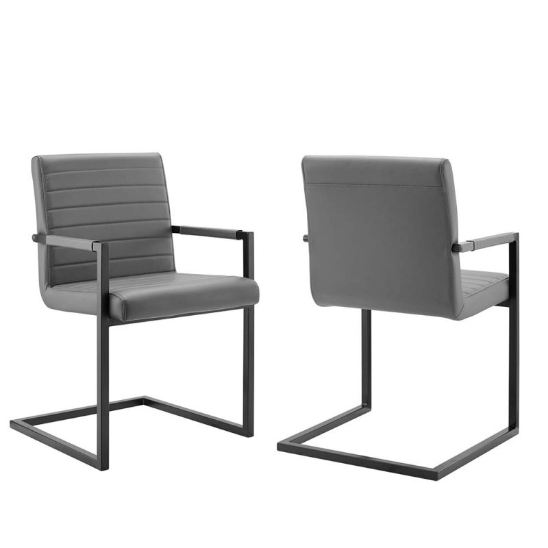 Modway - Savoy Vegan Leather Dining Chairs - (Set of 2) - EEI-4522-GRY