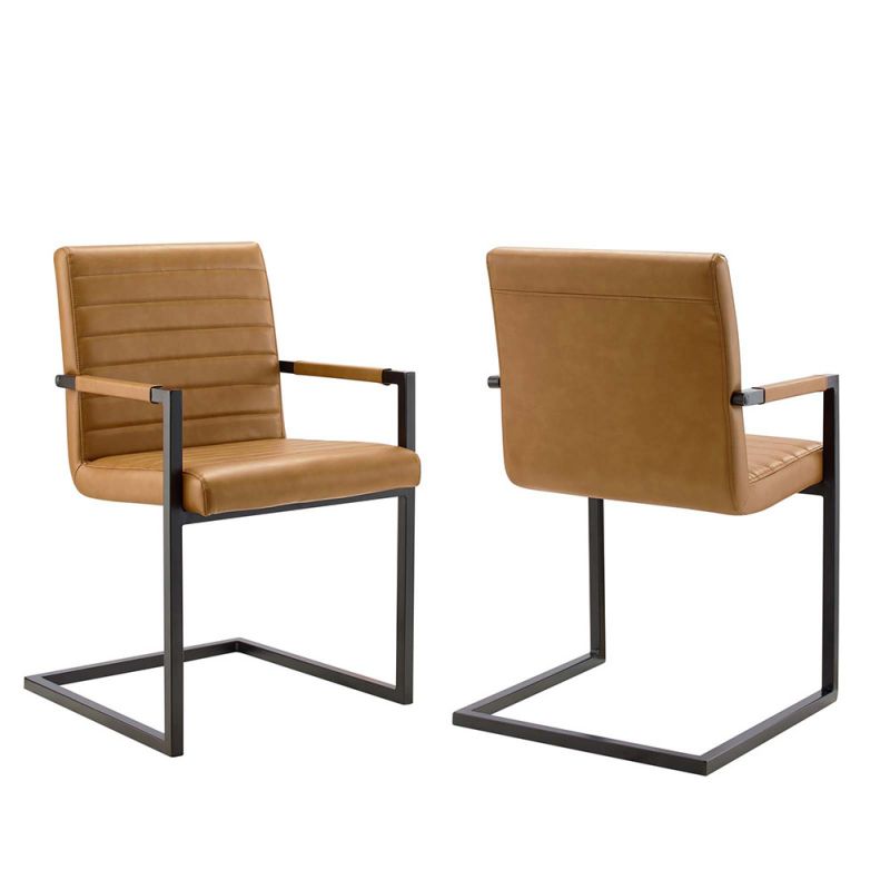 Modway - Savoy Vegan Leather Dining Chairs - (Set of 2) - EEI-4522-TAN