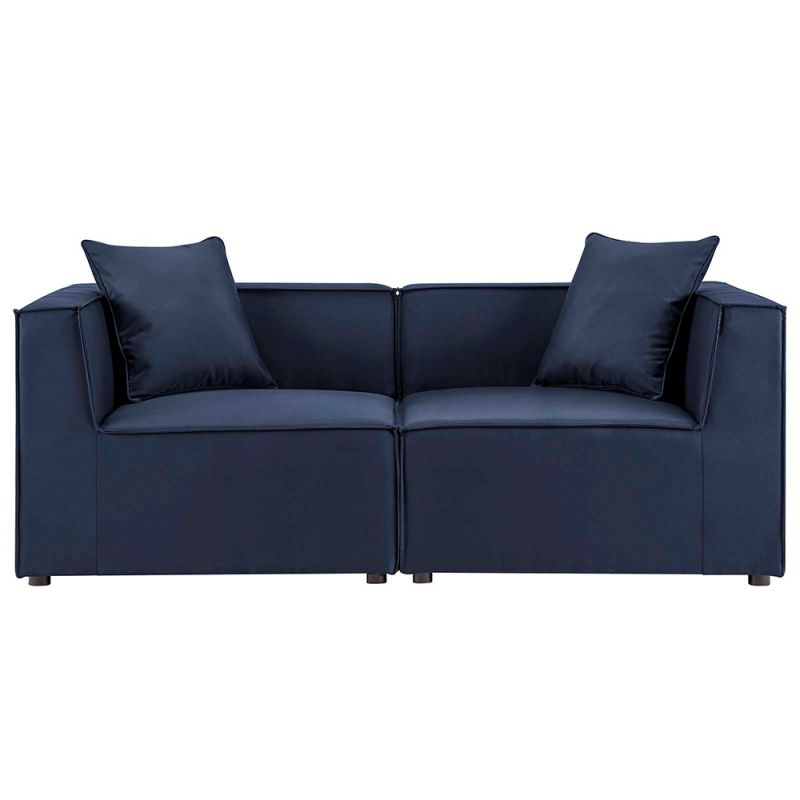 Modway - Saybrook Outdoor Patio Upholstered 2-Piece Sectional Sofa Loveseat - EEI-4377-NAV