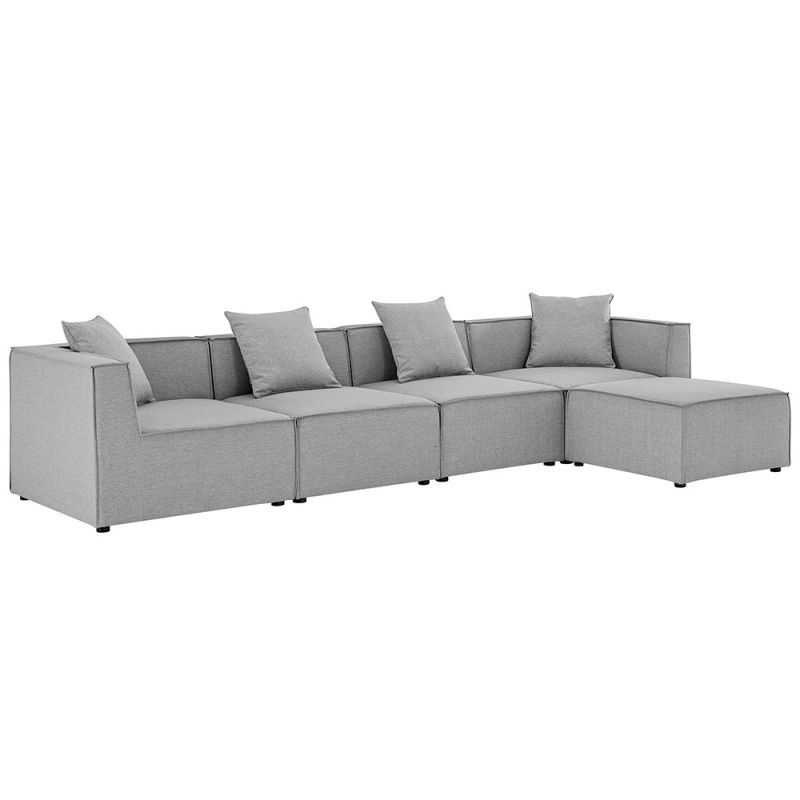 Modway - Saybrook Outdoor Patio Upholstered 5-Piece Sectional Sofa - EEI-4382-GRY