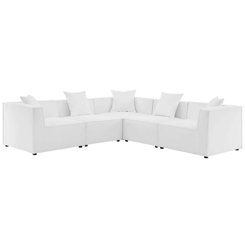 Modway - Saybrook Outdoor Patio Upholstered 5-Piece Sectional Sofa - EEI-4384-WHI