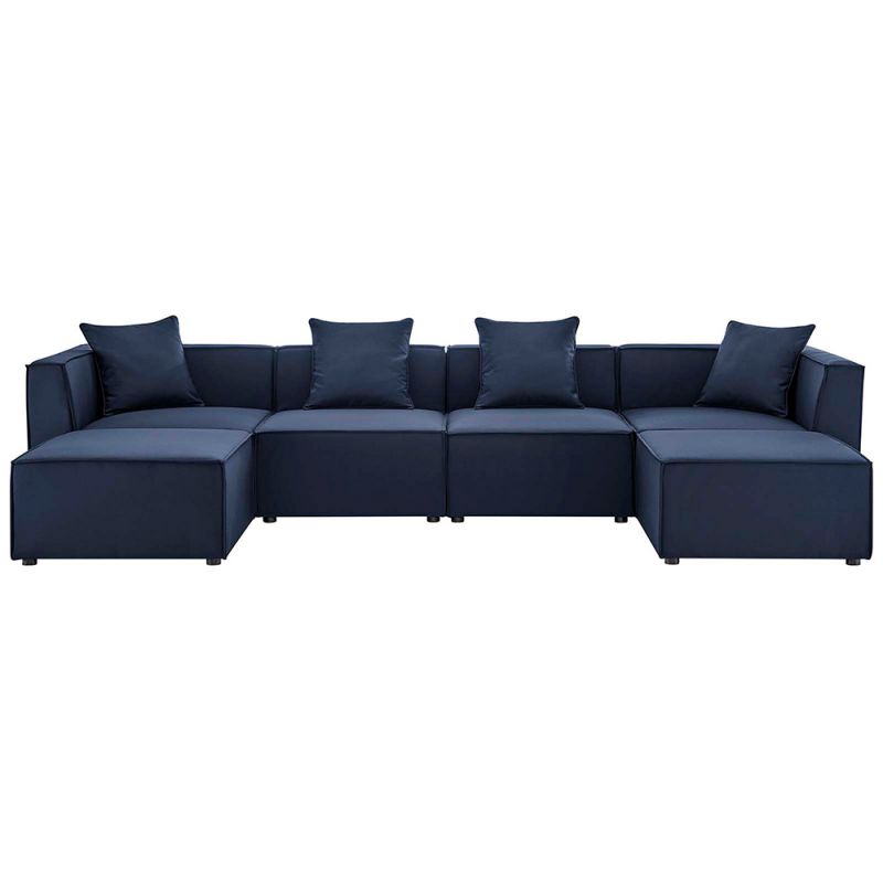 Modway - Saybrook Outdoor Patio Upholstered 6-Piece Sectional Sofa - EEI-4383-NAV