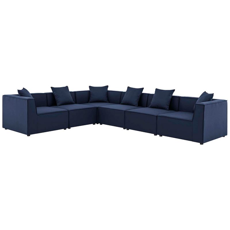 Modway - Saybrook Outdoor Patio Upholstered 6-Piece Sectional Sofa - EEI-4385-NAV