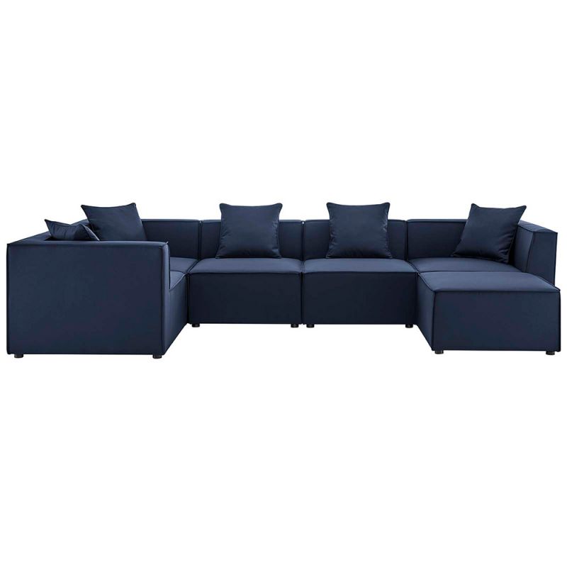 Modway - Saybrook Outdoor Patio Upholstered 6-Piece Sectional Sofa - EEI-4386-NAV