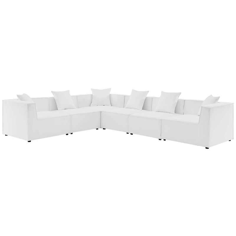 Modway - Saybrook Outdoor Patio Upholstered 6-Piece Sectional Sofa - EEI-4385-WHI