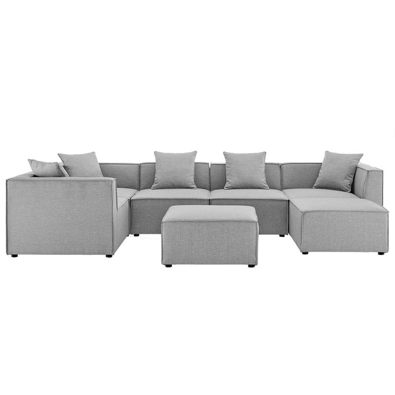 Modway - Saybrook Outdoor Patio Upholstered 7-Piece Sectional Sofa - EEI-4387-GRY