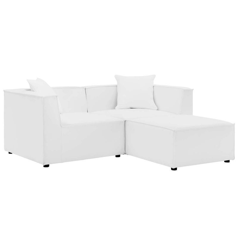 Modway - Saybrook Outdoor Patio Upholstered Loveseat and Ottoman Set - EEI-4378-WHI