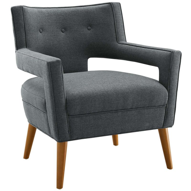 Modway - Sheer Upholstered Fabric Armchair - EEI-2142-GRY