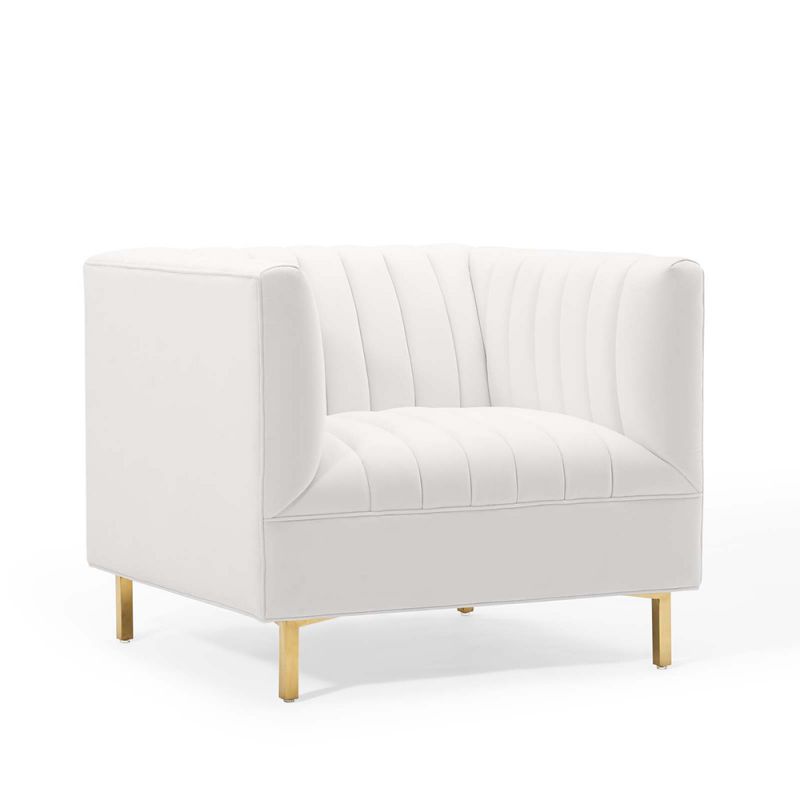 Modway - Shift Channel Tufted Performance Velvet Armchair - EEI-4130-WHI