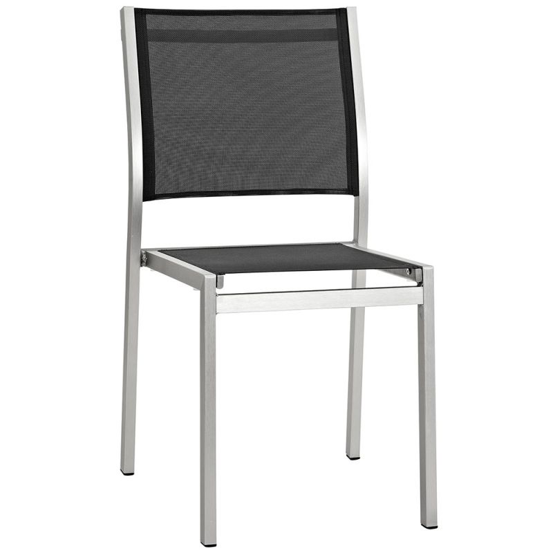 Modway - Shore Outdoor Patio Aluminum Side Chair - EEI-2259-SLV-BLK