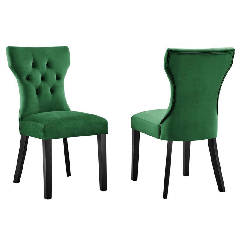 Modway - Silhouette Performance Velvet Dining Chairs - (Set of 2) - EEI-5014-EME