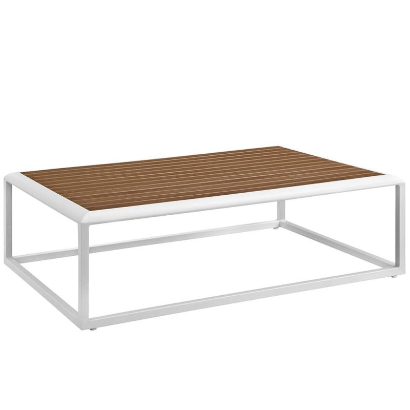 Modway - Stance Outdoor Patio Aluminum Coffee Table - EEI-3021-WHI-NAT