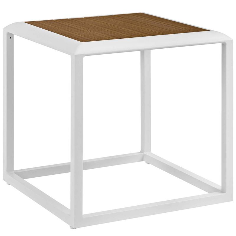 Modway - Stance Outdoor Patio Aluminum Side Table - EEI-3022-WHI-NAT