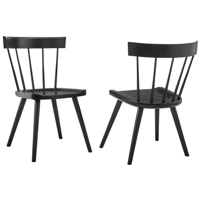 Modway - Sutter Wood Dining Side Chair (Set of 2) - EEI-6082-BLK