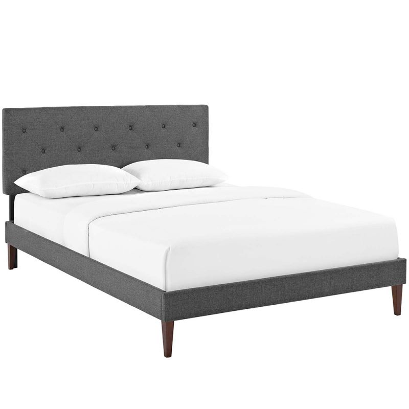 Modway - Tarah King Fabric Platform Bed with Squared Tapered Legs - MOD-5989-GRY