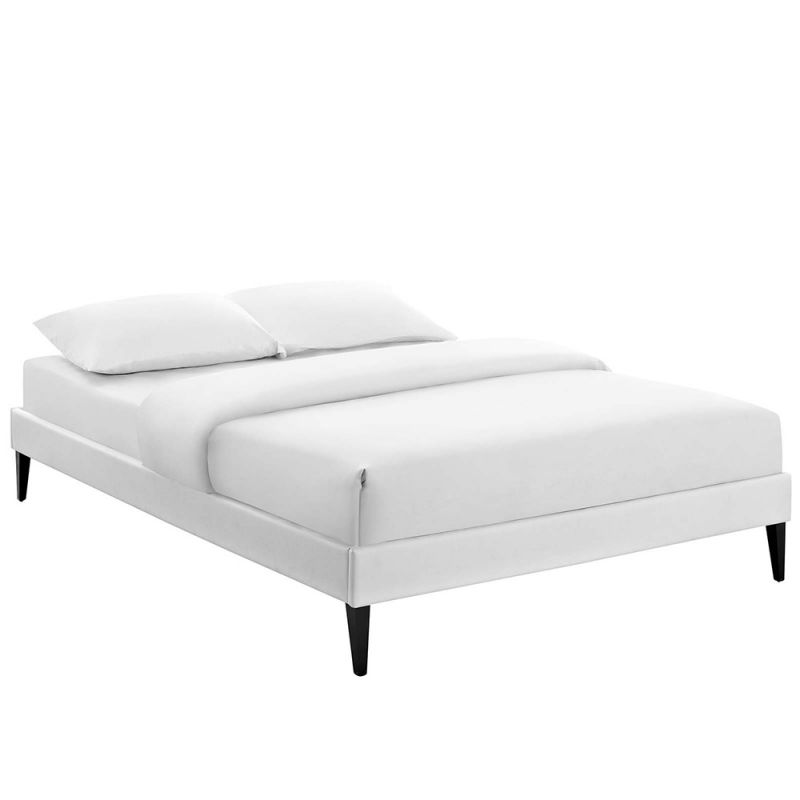 Modway - Tessie Queen Vinyl Bed Frame with Squared Tapered Legs - MOD-5898-WHI
