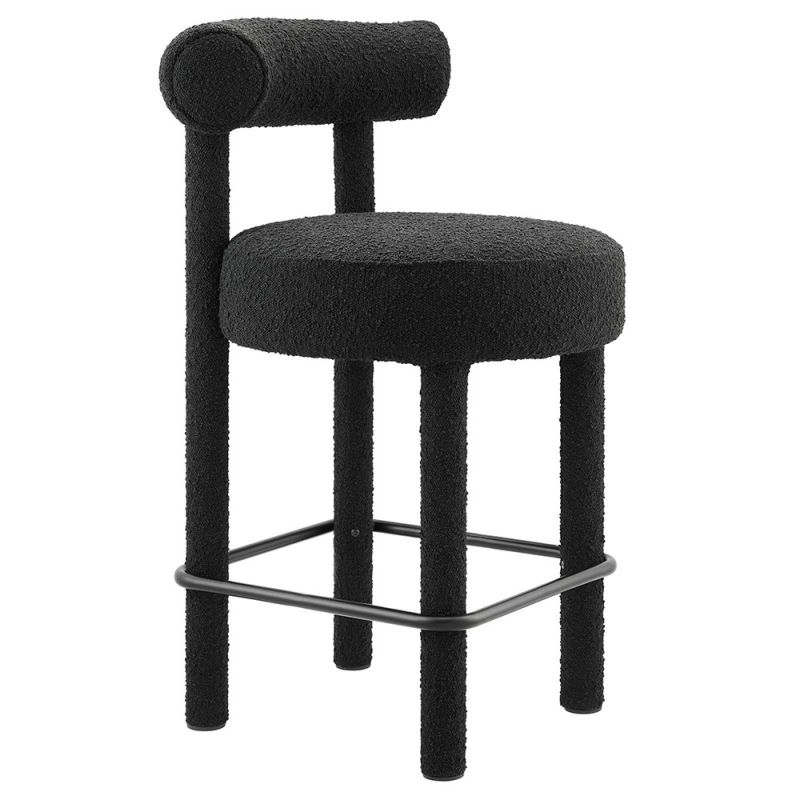 Modway - Toulouse Boucle Fabric Counter Stool - EEI-6383-BLK-BLK