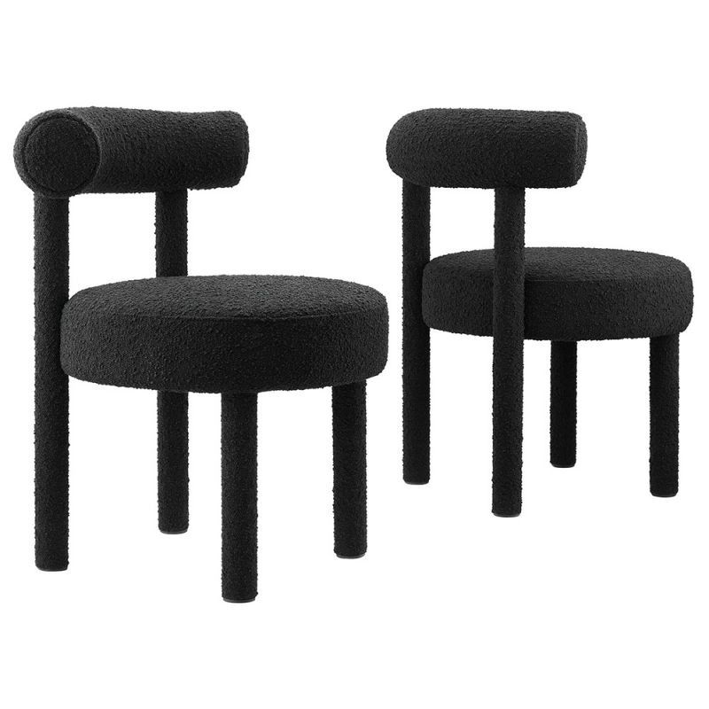 Modway - Toulouse Boucle Fabric Dining Chair - (Set of 2) - EEI-6705-BLK