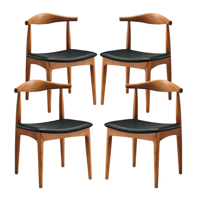Modway - Tracy Dining Chairs Wood (Set of 4) - EEI-1682-BLK
