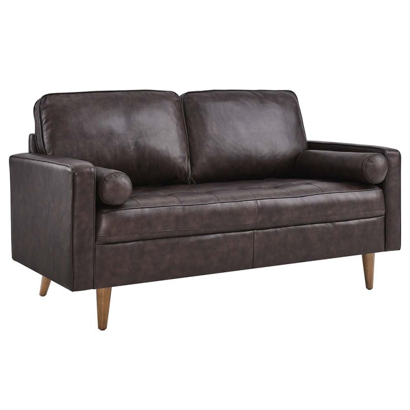 Modway - Valour Leather Loveseat - EEI-5870-BRN