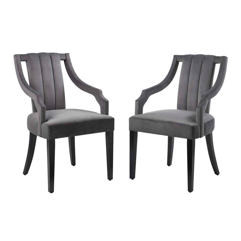Modway - Virtue Performance Velvet Dining Chairs - (Set of 2) - EEI-4554-GRY