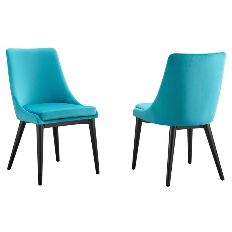 Modway - Viscount Accent Performance Velvet Dining Chairs - (Set of 2) - EEI-5816-BLU