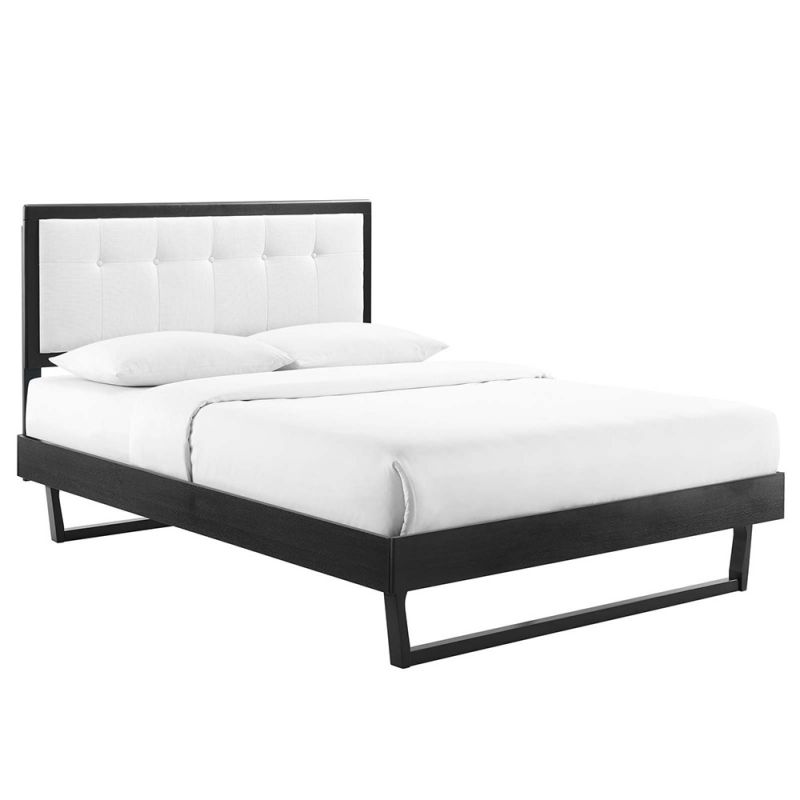 Modway - Willow Full Wood Platform Bed With Angular Frame - MOD-6634-BLK-WHI