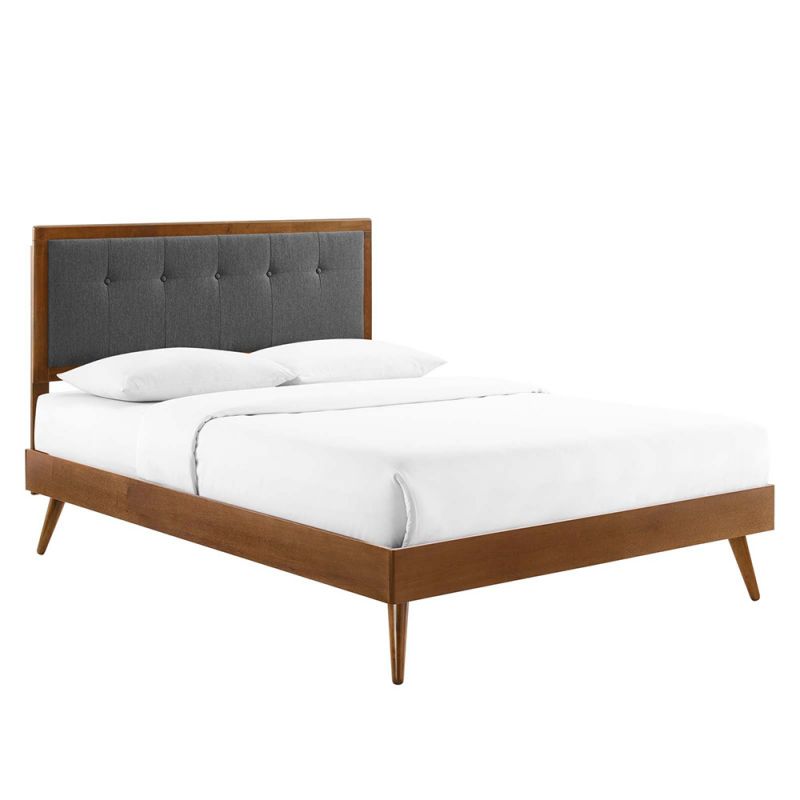 Modway - Willow King Wood Platform Bed With Splayed Legs - MOD-6638-WAL-CHA