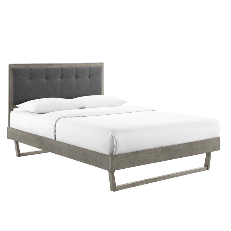 Modway - Willow Queen Wood Platform Bed With Angular Frame - MOD-6384-GRY-CHA