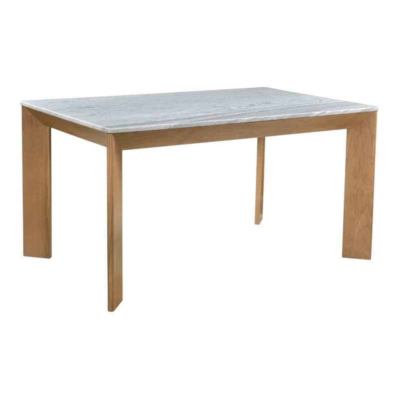 Moes Home - Angle Marble Dining Table Rectangular Small in White - RP-1026-18