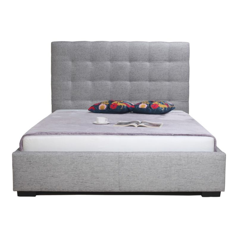 Moes Home - Belle Storage Bed King in Light Grey Fabric - RN-1001-29-0