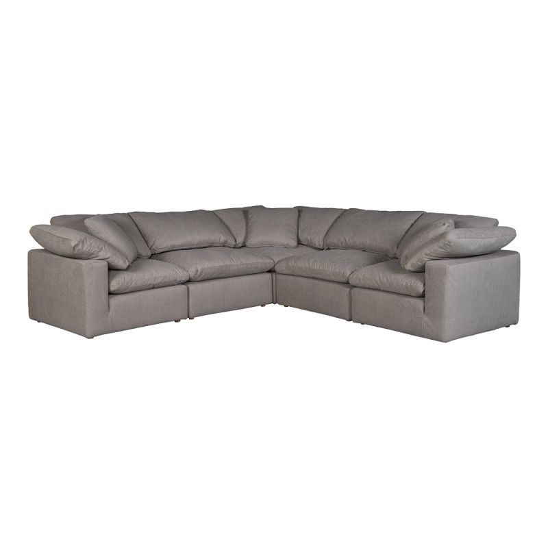 Moes Home - Clay Classic L Modular Sectional Livesmart in Fabric Light Grey - YJ-1010-29