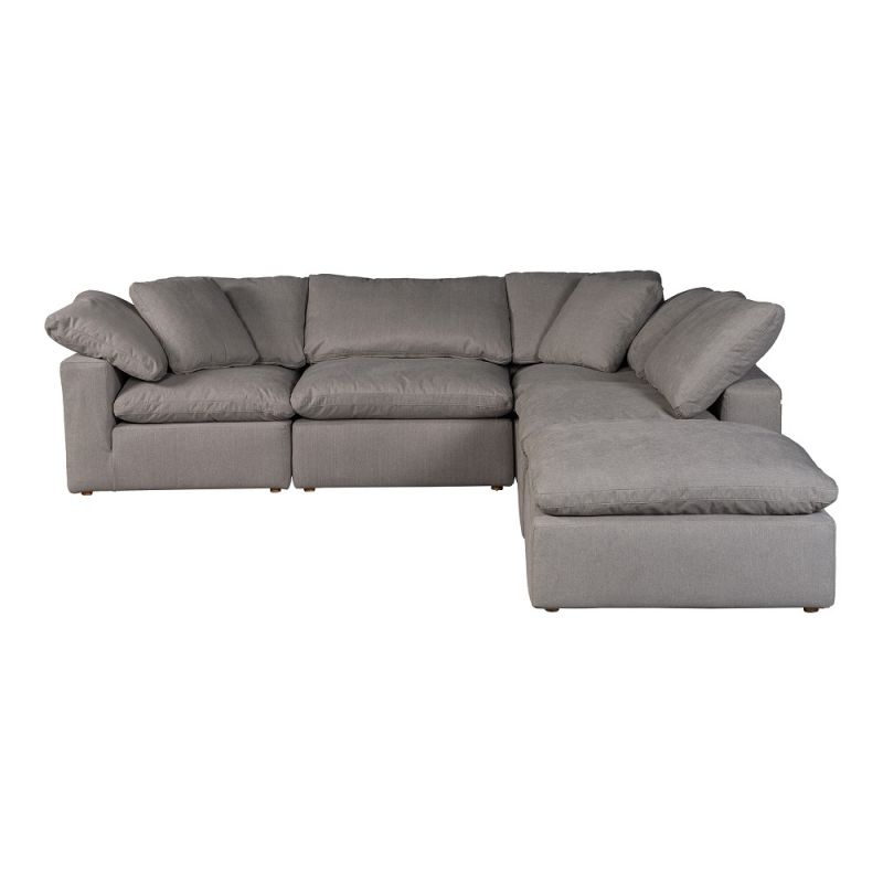 Moes Home - Clay Dream Modular Sectional Livesmart Fabric in Light Grey - YJ-1011-29