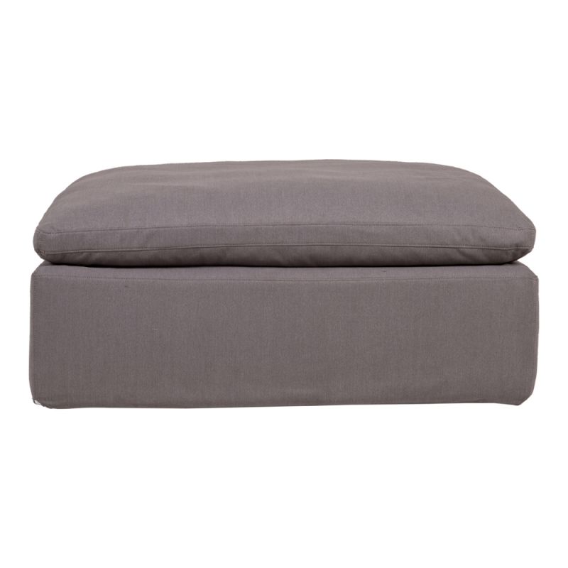Moes Home - Clay Ottoman Fabric Livesmart in Light Grey - YJ-1002-29