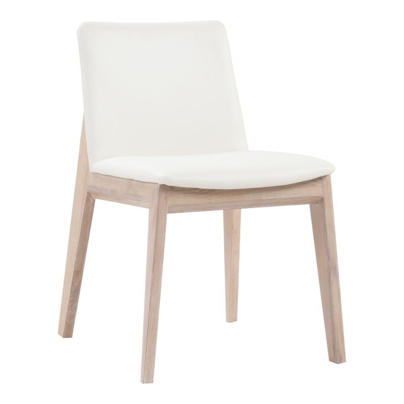 Moes Home - Deco Oak Dining Chair White Pvc (Set of 2) - BC-1086-05