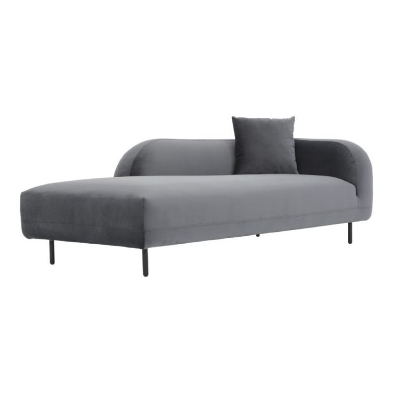 Moes Home - Deleuze Chaise in Anthracite - JM-1013-25