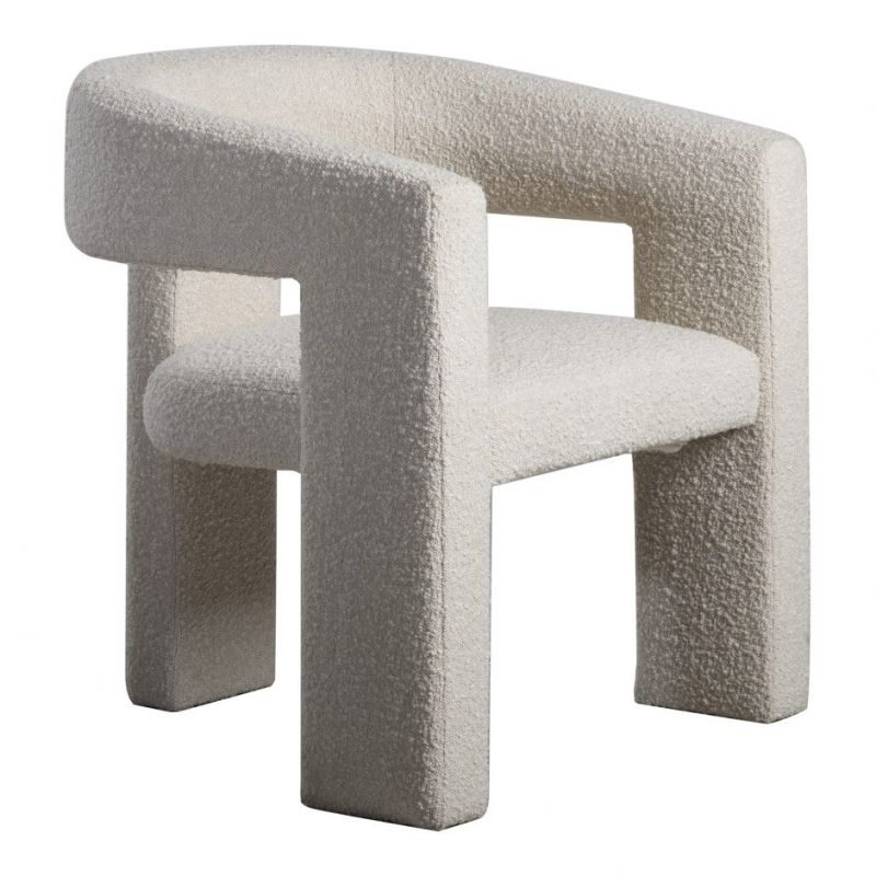 Moes Home - Elo Chair in White and Plywood Frame - ZT-1032-18