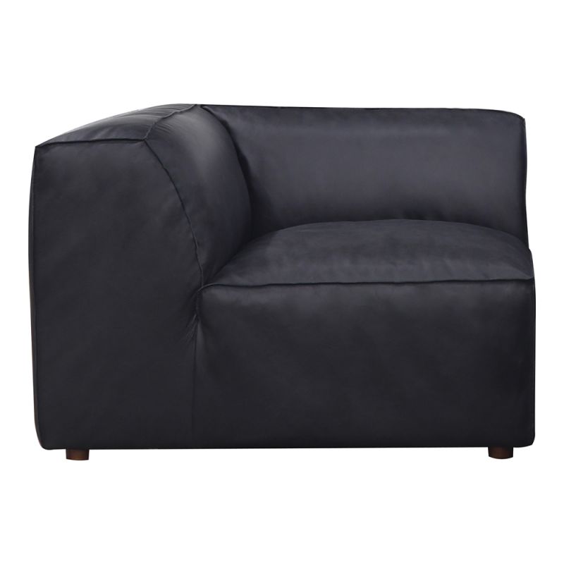 Moes Home - Form Corner Chair Vantage Black Leather - XQ-1001-02