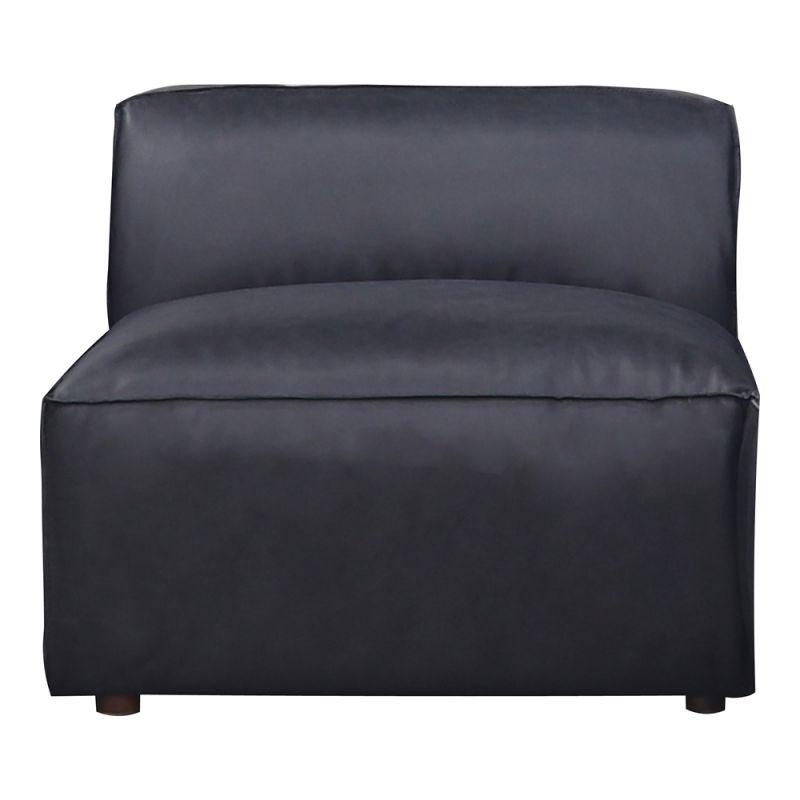 Moes Home - Form Slipper Chair Vantage Black Leather - XQ-1002-02