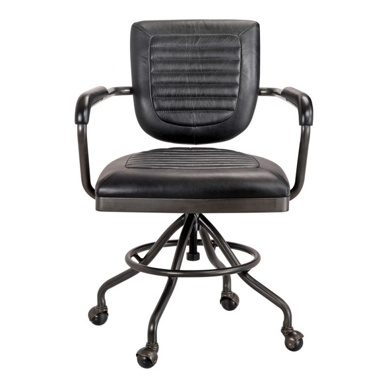 Moes Home - Foster Swivel Desk Chair in Black - PK-1049-02