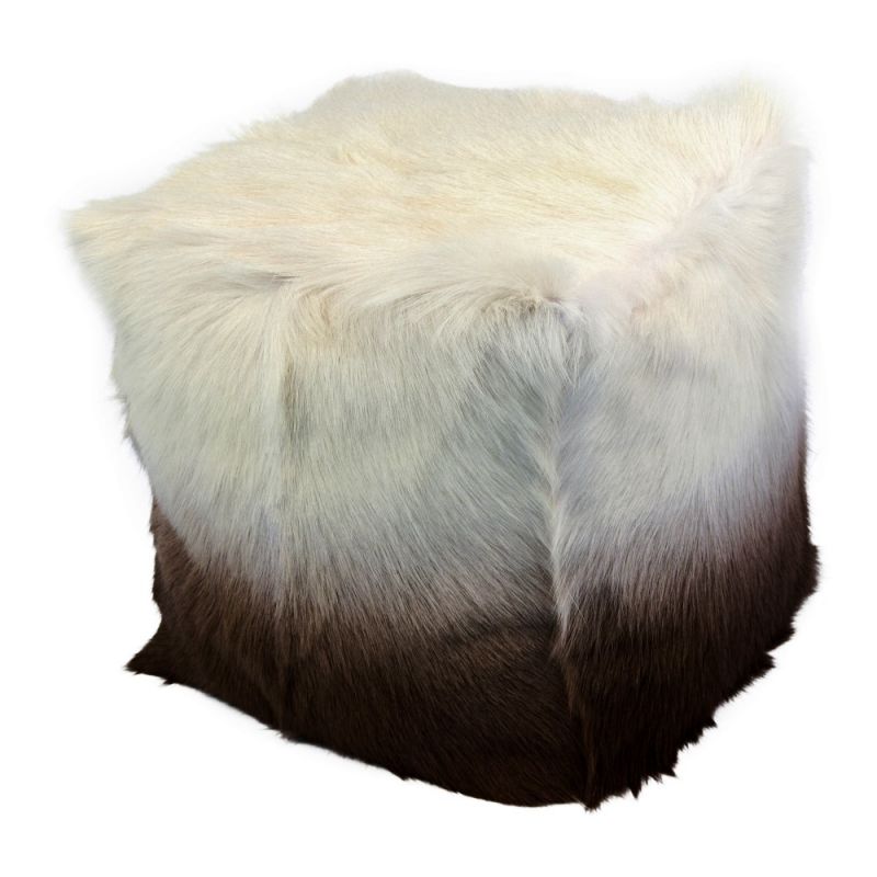 Moes Home - Goat Fur Pouf in Cappuccino Ombre - XU-1010-14