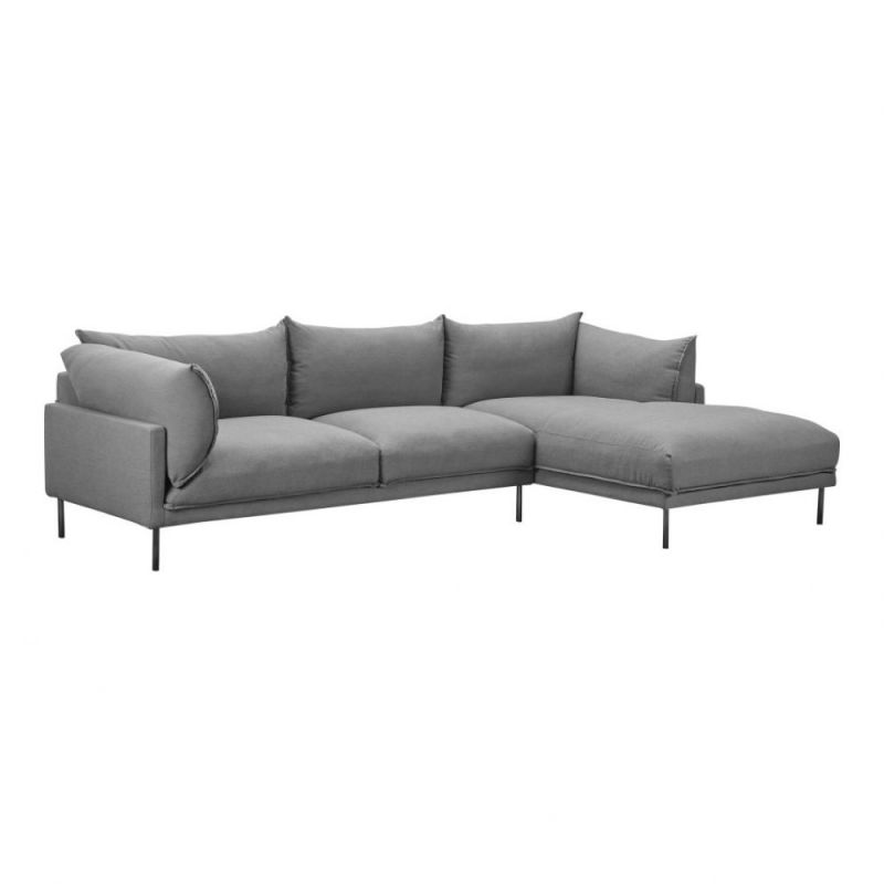 Moes Home - Jamara Right Sectional in Charcoal - UB-1016-07-R-0