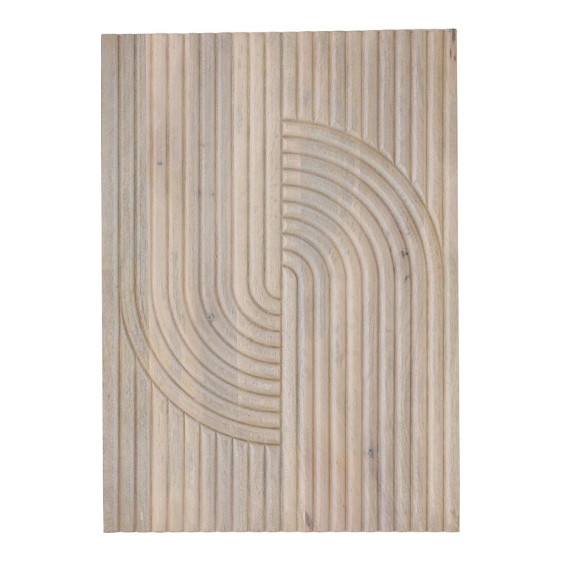 Moes Home - Knott Carved Wood Wall Art White Wash - DD-1043-18