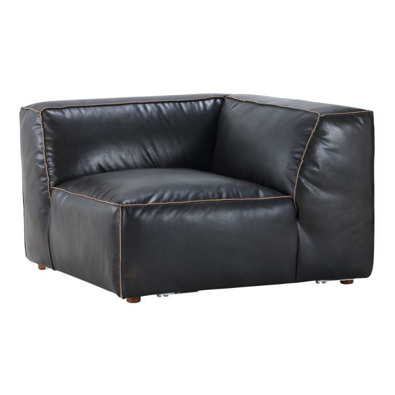 Moes Home - Luxe Corner Chair Antique Black - QN-1021-01