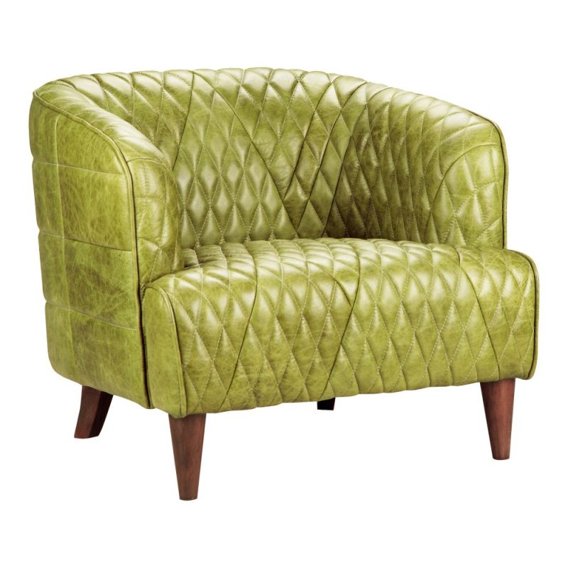 Moes Home - Magdelan Tufted Leather Arm Chair Emerald - PK-1076-27
