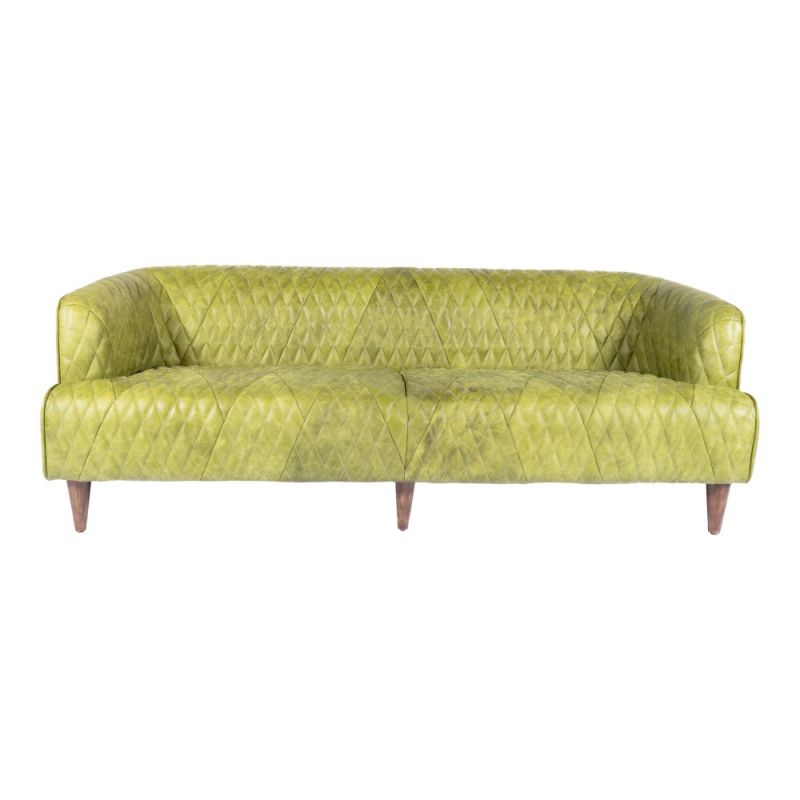 Moes Home - Magdelan Tufted Leather Sofa Emerald - PK-1077-27