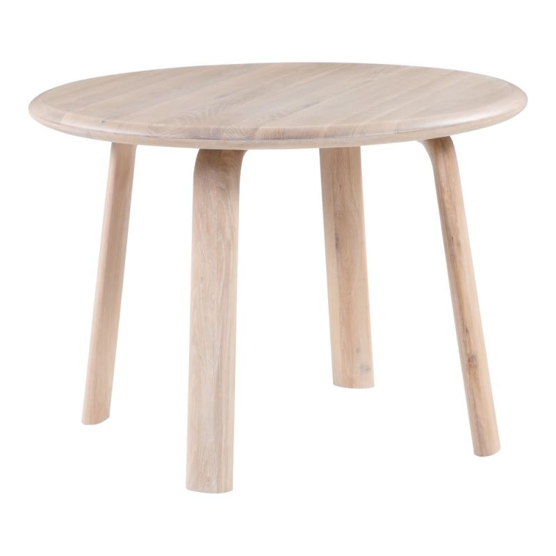 Moes Home - Malibu Round Dining Table White Oak - BC-1047-18