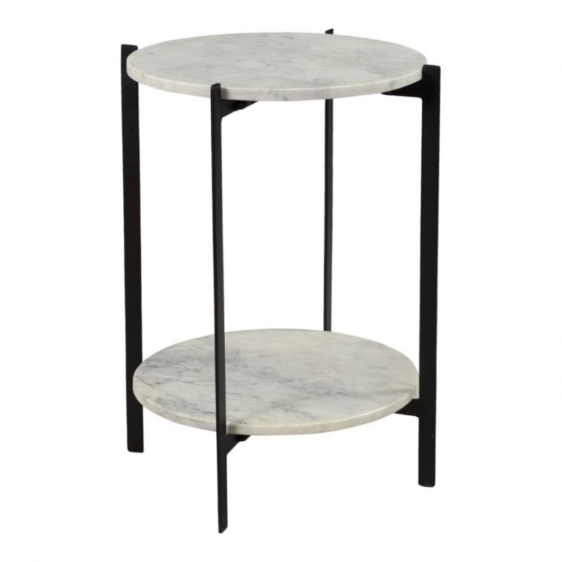 Moes Home - Melanie Accent Table in White Marble - IK-1018-18