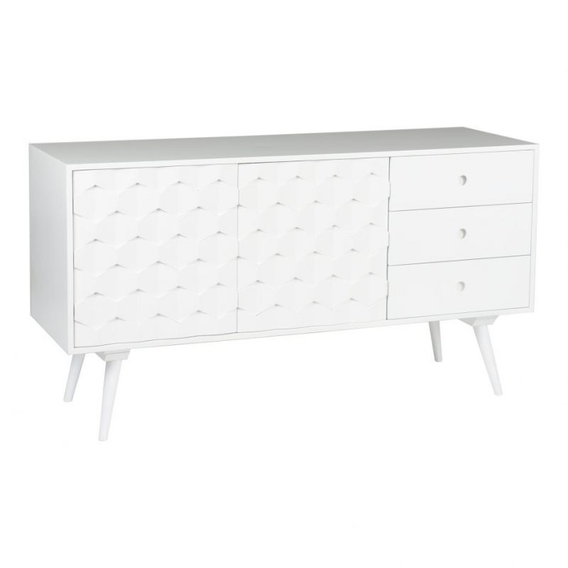 Moes Home - O2 Sideboard in White and Solid Mango Wood Legs - BZ-1017-18
